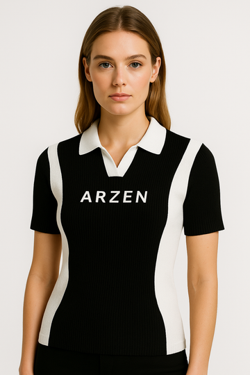 Arzen Waffle Knit Contrast Polo
