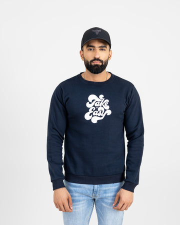 NAVY PRINTED SWEATSHIRT