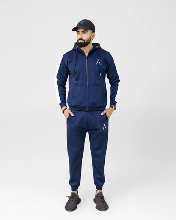 NAVY-BLOCK HOODED WINTER TRACKSUIT