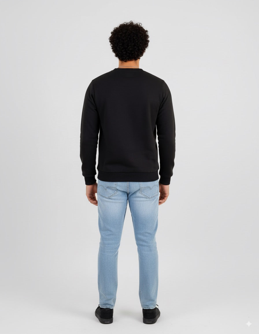 BLACK BASIC SWEATSHIRT