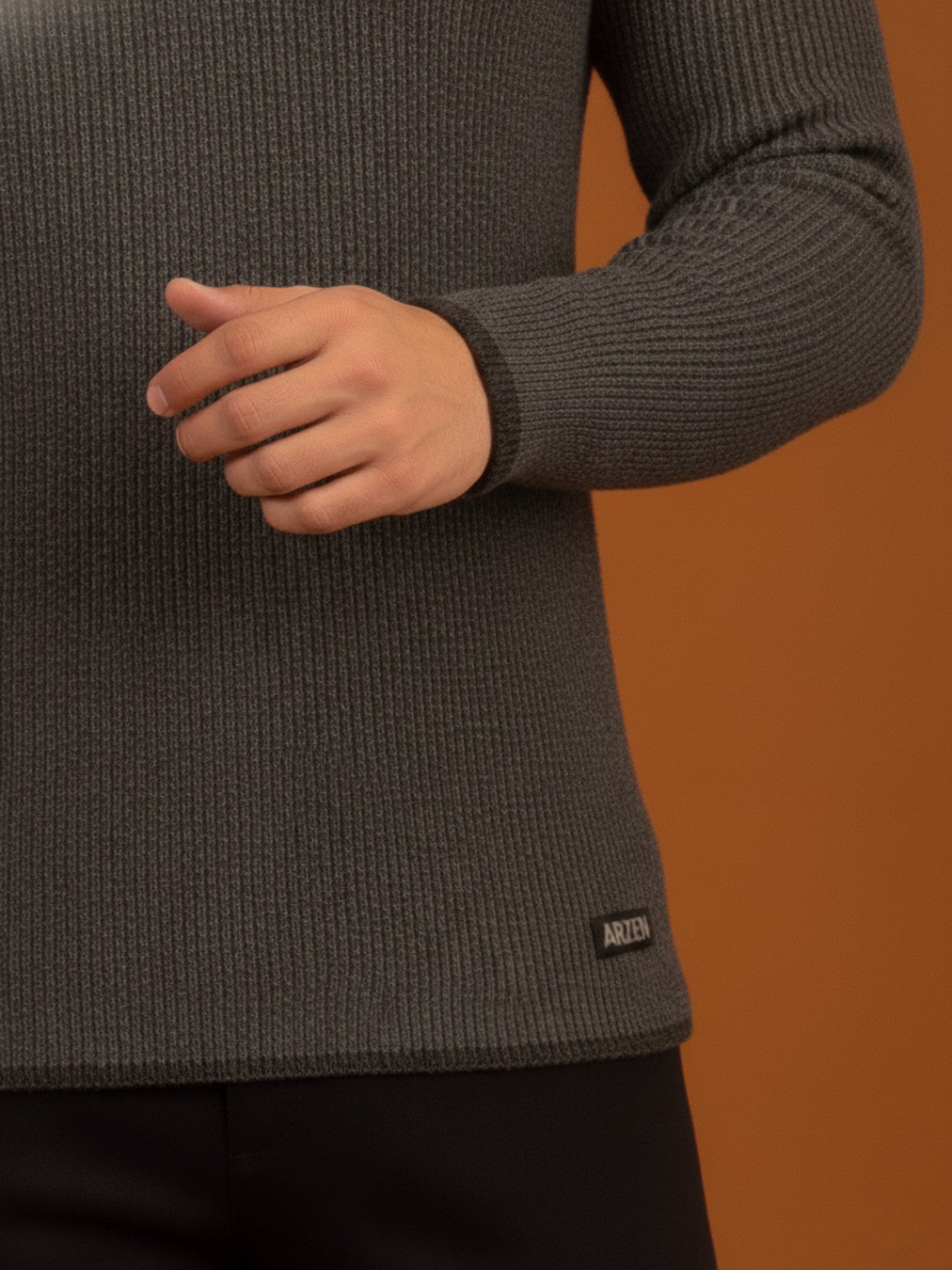GREY MOCK NECK