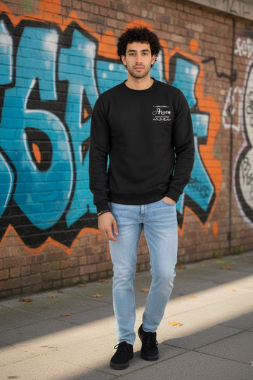 BLACK BASIC SWEATSHIRT