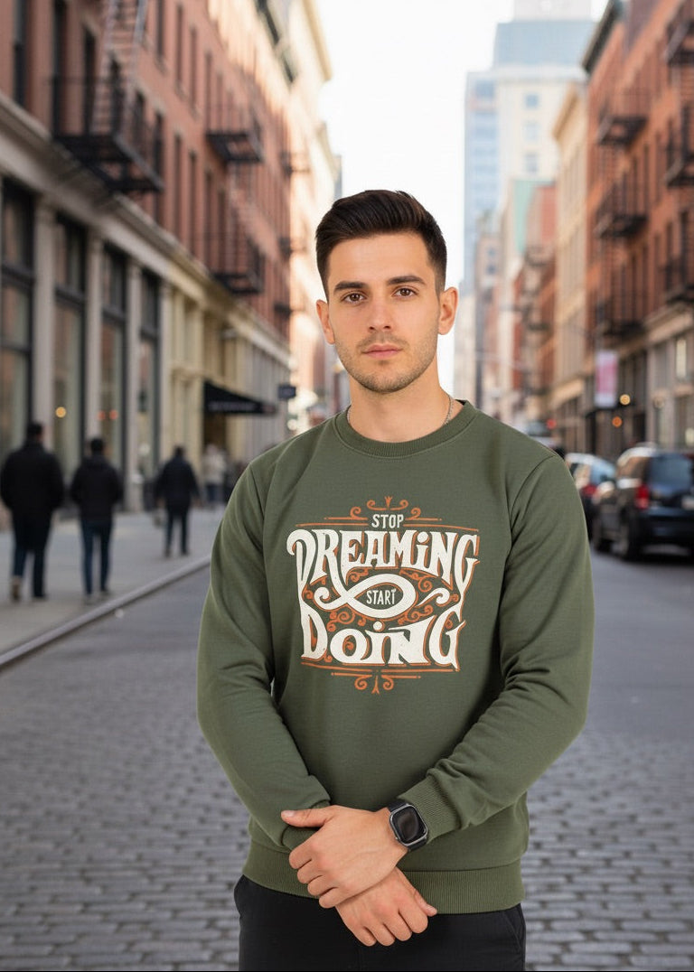 FOREST GREEN PRINTED SWEATSHIRT