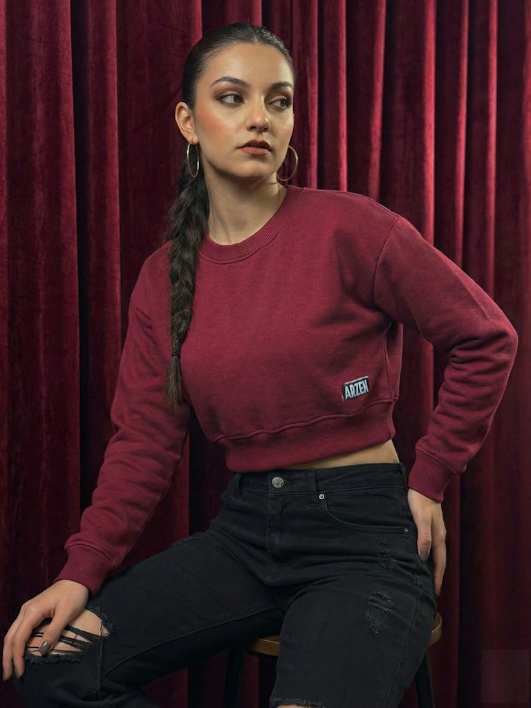 Maroon Sleek CROP TOP